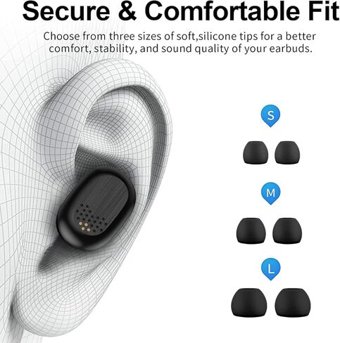 Bluetooth Earbuds Wireless Headphones with Mini Charging Case Touch Control IPX4 Waterproof Ear buds Wireless Bluetooth In-Ear Noise Cancelling Headphones compatible with iOS/Android/Windows (Black) in Kuwait