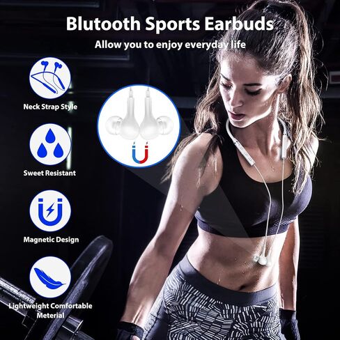 Wireless Earbuds Bluetooth Headphone NeckBand Earphone for Samsung A53 A54 S24 Ultra S23 FE Z Flip Fold for iPhone 13 Pro Max 15 14 Plus for Google Pixel 9 XL 8 6a 7a Magnetic Neck Strap Sport Headset in Saudi Arabia