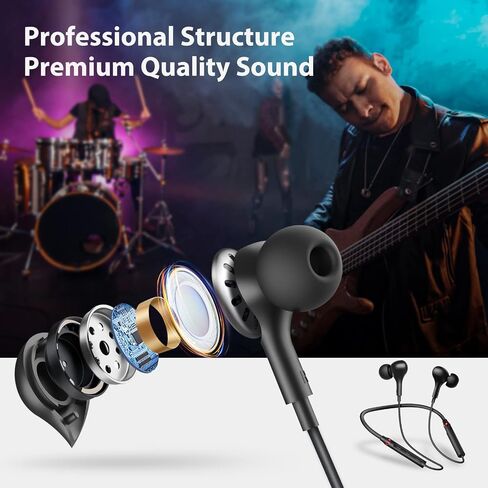 Wireless Earbuds Bluetooth Headphone NeckBand Earphone for Samsung A53 A54 S24 Ultra S23 FE Z Flip Fold for iPhone 13 Pro Max 15 14 Plus for Google Pixel 9 XL 8 6a 7a Magnetic Neck Strap Sport Headset in Saudi Arabia