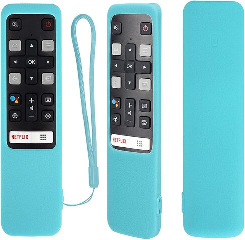 CHUNGHOP Protective Silicone Remote Case for TCL RC802V FMR1 FNR1 Smart Voice Remote Control, Shockproof, Washable and Skin-Friendly, Anti-Lost Remote Cover with Loop (Black) in Saudi Arabia