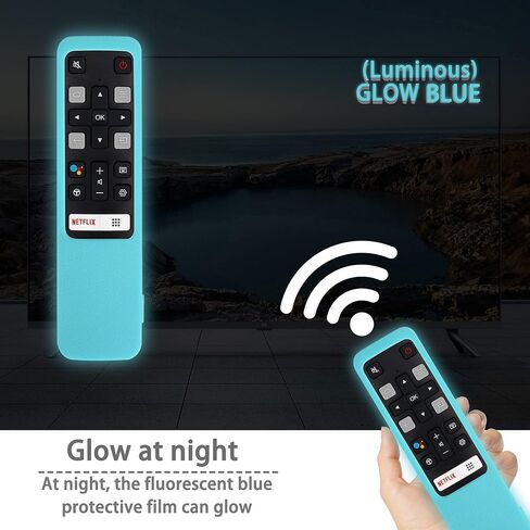 CHUNGHOP Protective Silicone Remote Case for TCL RC802V FMR1 FNR1 Smart Voice Remote Control, Shockproof, Washable and Skin-Friendly, Anti-Lost Remote Cover with Loop (Black) in Saudi Arabia