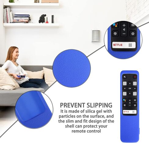 CHUNGHOP Protective Silicone Remote Case for TCL RC802V FMR1 FNR1 Smart Voice Remote Control, Shockproof, Washable and Skin-Friendly, Anti-Lost Remote Cover with Loop (Black) in Saudi Arabia