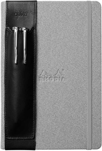 QUIVER Pen Holder for Notebook, Double Pen Holder, Full Grain Leather, Elastic, Reusable, Non-Adhesive, Fits A5 Notebooks, Journals, Planners, and Tablet Cases 8-8.5 Inches (20.3-21.5 cm) Tall in Saudi Arabia