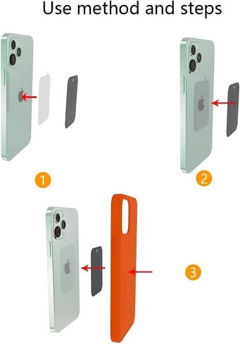 Universal Metal Plate 4 Pack for Magnetic Phone Car Mount Holder Cradle with Adhesive (Compatible with Magnetic Mounts) -4Rectangle Black in Saudi Arabia