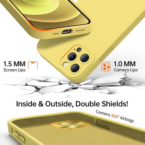 حافظة مصممة لهاتف iPhone 15 Pro - حماية محسنة للكاميرا - بطانة ناعمة من الألياف الدقيقة بالداخل - حافظة هاتف واقية مقاومة للصدمات من السيليكون السائل مقاس 6.1 بوصة للرجال والنساء والفتيات - وردي فاقع in Kuwait