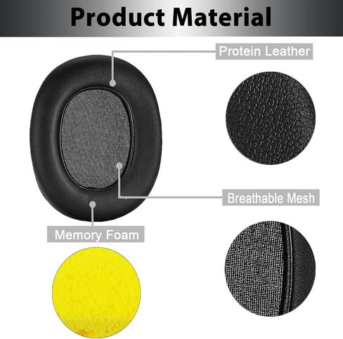 K371 Replacement Ear Pads Cushions Quite-Comfort Protein Leather Earpads Ear Cover Earmuff Repair Part for AKG K361 K371 Wired/Wireless Over-Ear Headphone (Black) in Saudi Arabia