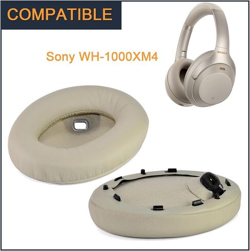 وسادات أذن بديلة غطاء رأس لسماعات سوني WH-1000XM4 وسادات أذن من الجلد الناعم غطاء إسفنجي للذاكرة إصلاح غطاء للأذنين متين - أسود in Saudi Arabia