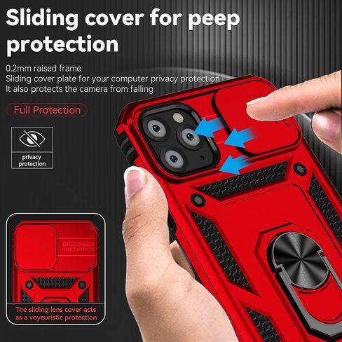 for iPhone 11 Pro Case,with Camera Lens Cover HD Screen Protector,[Military Grade] Ring Car Mount Kickstand Hybrid Hard PC Soft TPU Shockproof Protective Case for iPhone 11 Pro-Black in Saudi Arabia