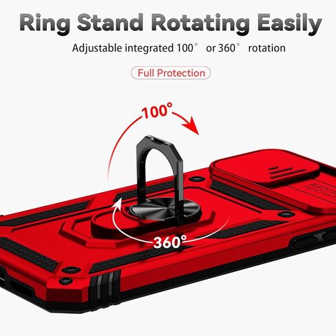 for iPhone 11 Pro Case,with Camera Lens Cover HD Screen Protector,[Military Grade] Ring Car Mount Kickstand Hybrid Hard PC Soft TPU Shockproof Protective Case for iPhone 11 Pro-Black in Saudi Arabia