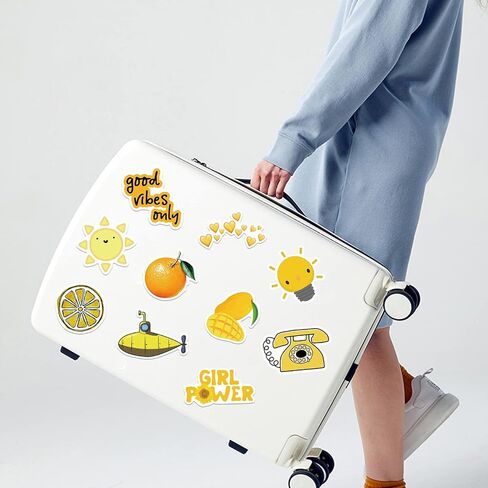 YOKSAS Yellow Stickers Aesthetic Trendy Decals for DIY Water Bottle,Laptop,Luggage,Computer|50PCS Waterproof Sticker Best Gifts for Girls,Boys,Teens,Adult in Saudi Arabia