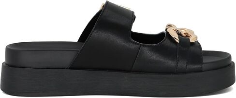Womens Platform Slide Sandals Buckle Strap Open Toe Metal Chain Sandals in Saudi Arabia