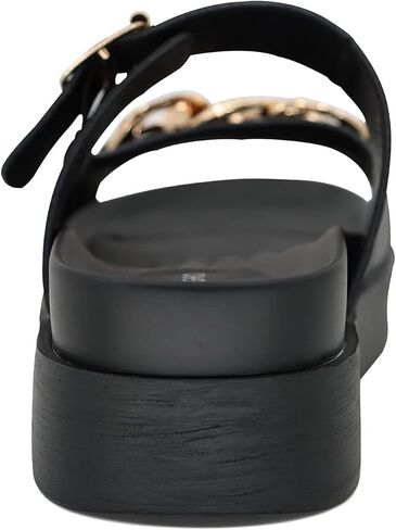 Womens Platform Slide Sandals Buckle Strap Open Toe Metal Chain Sandals in Saudi Arabia
