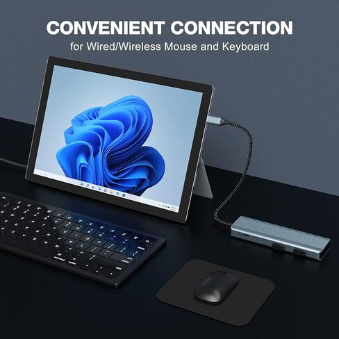 موزع USB C، محول USB C 9 في 1 USB C إلى HDMI مزدوج الشاشة مع HDMI 4K، شحن PD 100 واط، USB 3.0/2.0، قارئ بطاقة SD/TF لجهاز Surface Pro، والكمبيوتر المحمول وأجهزة أخرى من النوع C in Saudi Arabia