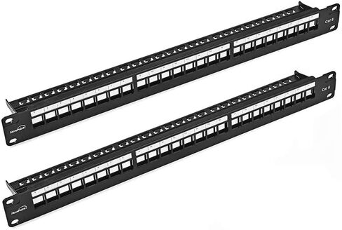 لوحة التصحيح NavePoint ذات 24 منفذ CAT6 UTP 1U مع حجر الأساس، RJ45 Ethernet، أسود، 2 حزمة in Saudi Arabia