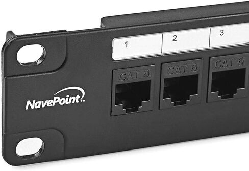 لوحة التصحيح NavePoint ذات 24 منفذ CAT6 UTP 1U مع حجر الأساس، RJ45 Ethernet، أسود، 2 حزمة in Saudi Arabia