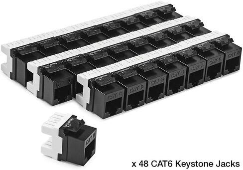 لوحة التصحيح NavePoint ذات 24 منفذ CAT6 UTP 1U مع حجر الأساس، RJ45 Ethernet، أسود، 2 حزمة in Saudi Arabia