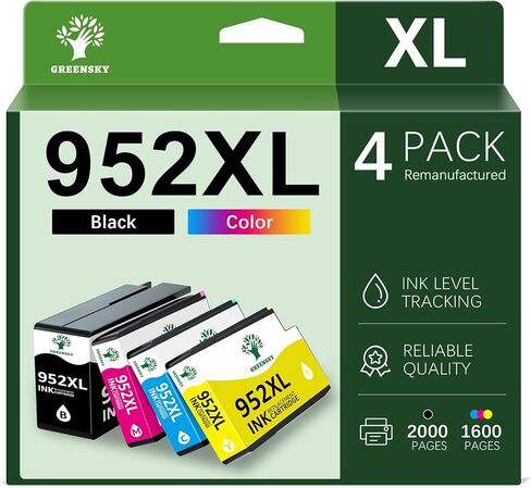 952xl Ink Cartridges Combo Pack Latest Upgrade Replacement for HP 952 XL Ink Cartridge for HP Officejet Pro 7740 8720 8710 8210 8715 8740 8702 8730 8725 Printers (4 Packs, Black Cyan Yellow Magenta) in Saudi Arabia