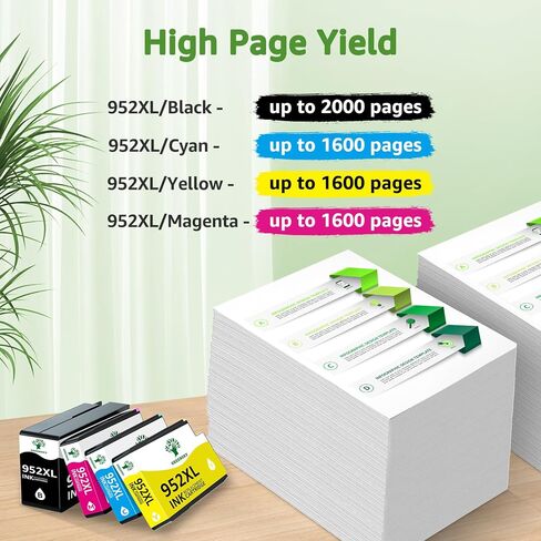 952xl Ink Cartridges Combo Pack Latest Upgrade Replacement for HP 952 XL Ink Cartridge for HP Officejet Pro 7740 8720 8710 8210 8715 8740 8702 8730 8725 Printers (4 Packs, Black Cyan Yellow Magenta) in Saudi Arabia