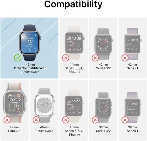 Catalyst Active Defense Case Designed for Apple Watch Series 9/8/7 45 mm, Drop Proof 10ft, Shock & Scratch-Resistant, Sport Band, Breathable, Rugged (Stealth Black) in Saudi Arabia