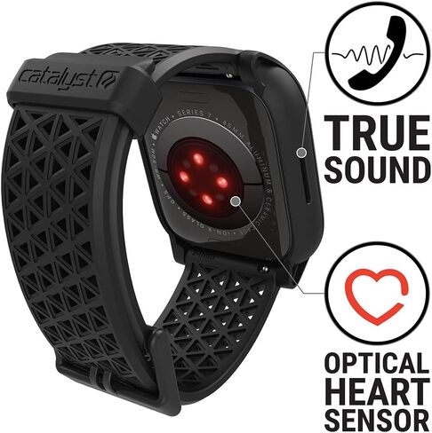 Catalyst Active Defense Case Designed for Apple Watch Series 9/8/7 45 mm, Drop Proof 10ft, Shock & Scratch-Resistant, Sport Band, Breathable, Rugged (Stealth Black) in Saudi Arabia