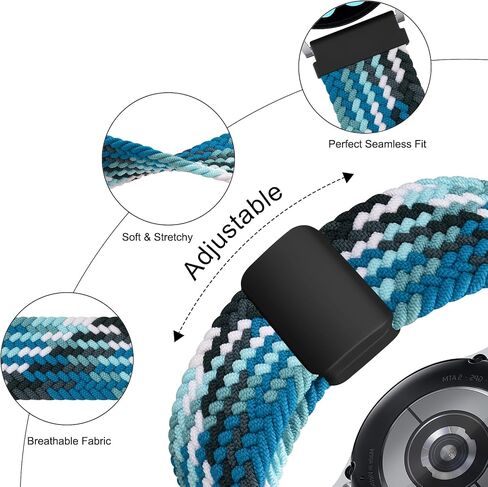 Braided Band Compatible with Garmin Venu/Venu Sq/Venu 2 Plus Watch Band Women Men, 20mm Soft Nylon Sport Replacement Strap for Garmin Venu Watch Band in Saudi Arabia