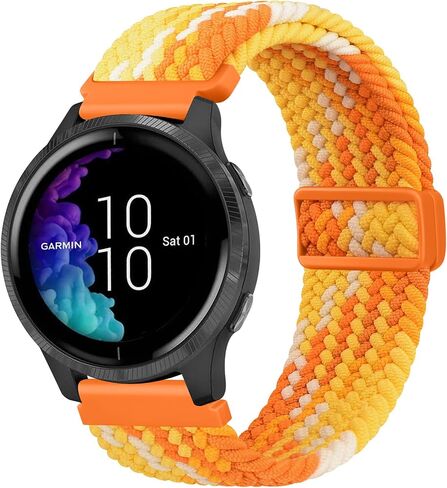 Braided Band Compatible with Garmin Venu/Venu Sq/Venu 2 Plus Watch Band Women Men, 20mm Soft Nylon Sport Replacement Strap for Garmin Venu Watch Band in Saudi Arabia