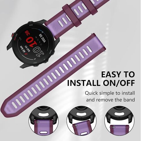 متوافق مع سوار ساعة Garmin Forerunner 265/255، سوار رياضي من السيليكون 22 مم لساعة Garmin Venu 3/Venu 2/Vivoactive 4/Forerunner 265/255 الذكية in Kuwait