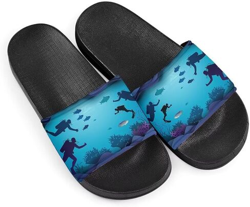 Novelty Animals Pattern Women's Slide Sandals, Casual Soft Sole Open Toe Non-Slip Single Band Slide Sandals in Saudi Arabia