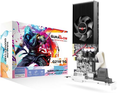 GT 210 1G Graphics Card, 64Bit 589MHZ 1024 MB DDR3 PCI Express 2.0 Graphics Card, DVI VGA HDMI Low Profile Graphics Card with Cooling Fan in Saudi Arabia