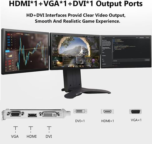 GT 210 1G Graphics Card, 64Bit 589MHZ 1024 MB DDR3 PCI Express 2.0 Graphics Card, DVI VGA HDMI Low Profile Graphics Card with Cooling Fan in Saudi Arabia