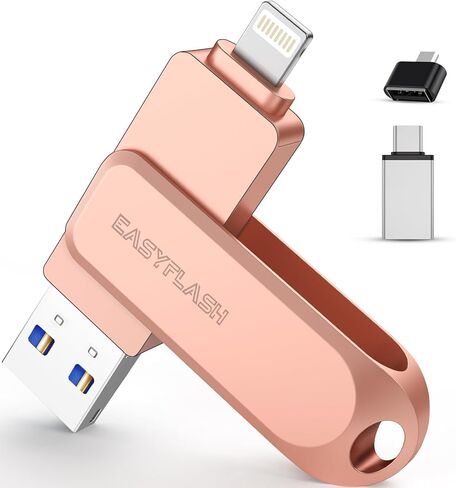 محرك أقراص فلاش Photo Stick سعة 512 جيجابايت معتمد من MFi لأجهزة iPhone Thumb Drives Memory Stick، وحدة تخزين خارجية عالية السرعة لأجهزة iPhone/Android/iPad/IOS/PC/الكمبيوتر والمزيد من الأجهزة الذكية (وردي) in Saudi Arabia