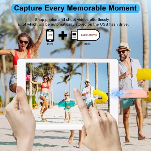 محرك أقراص فلاش Photo Stick سعة 512 جيجابايت معتمد من MFi لأجهزة iPhone Thumb Drives Memory Stick، وحدة تخزين خارجية عالية السرعة لأجهزة iPhone/Android/iPad/IOS/PC/الكمبيوتر والمزيد من الأجهزة الذكية (وردي) in Saudi Arabia