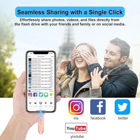 محرك أقراص فلاش Photo Stick سعة 512 جيجابايت معتمد من MFi لأجهزة iPhone Thumb Drives Memory Stick، وحدة تخزين خارجية عالية السرعة لأجهزة iPhone/Android/iPad/IOS/PC/الكمبيوتر والمزيد من الأجهزة الذكية (وردي) in Saudi Arabia