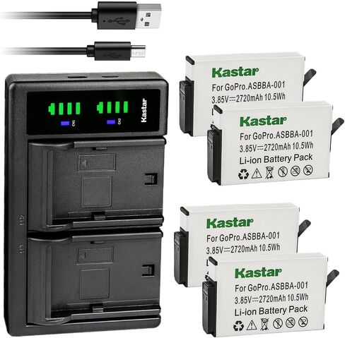 Kastar LTD2 USB Battery Charger Compatible with GoPro Camera ASBBA-001 Fusion Battery, GoPro ASBBA-001 Battery, Gopro Fusion 360-Degree Action Camera, Gopro Fusion VR 360 Camera in Saudi Arabia