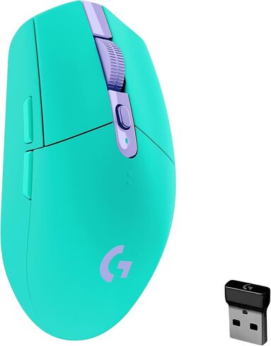 ماوس الألعاب اللاسلكي Logitech G305 Lightspeed، مستشعر Hero 12K، 12000 نقطة لكل بوصة، خفيف الوزن، 6 أزرار قابلة للبرمجة، عمر بطارية 250 ساعة، ذاكرة داخلية، جهاز الكمبيوتر/Mac - Mint (متجدد) in Saudi Arabia