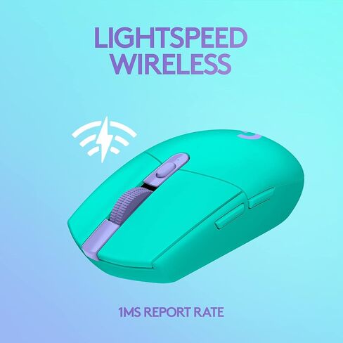 ماوس الألعاب اللاسلكي Logitech G305 Lightspeed، مستشعر Hero 12K، 12000 نقطة لكل بوصة، خفيف الوزن، 6 أزرار قابلة للبرمجة، عمر بطارية 250 ساعة، ذاكرة داخلية، جهاز الكمبيوتر/Mac - Mint (متجدد) in Saudi Arabia