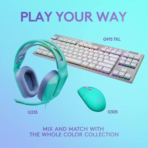 ماوس الألعاب اللاسلكي Logitech G305 Lightspeed، مستشعر Hero 12K، 12000 نقطة لكل بوصة، خفيف الوزن، 6 أزرار قابلة للبرمجة، عمر بطارية 250 ساعة، ذاكرة داخلية، جهاز الكمبيوتر/Mac - Mint (متجدد) in Saudi Arabia