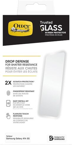 واقي شاشة OtterBox ALPHA GLASS المضاد للميكروبات مع واقي من الضوء الأزرق لهاتف Samsung Galaxy A14 5G - شفاف in Saudi Arabia
