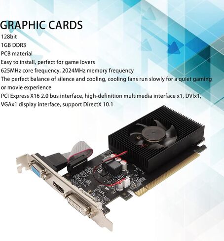 VBESTLIFE GeForce GT220 1G Graphics Card, DDR3, 128bit, PCI Express 2.0 x16, 625/2024MHz, Desktop Computer Video Card with , DVI and VGA Ports, VBESTLIFEwra51o8pfb in Saudi Arabia