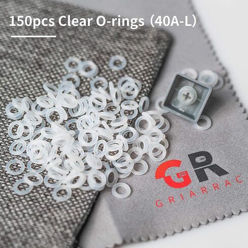 Griarrac لوحة المفاتيح الميكانيكية O Ring Switch Dampener مع Keycap Puller Remover Brush حقيبة ملحقات، لـ Cherry MX Kailh Box Gateron 40A-L (150 قطعة) in Saudi Arabia