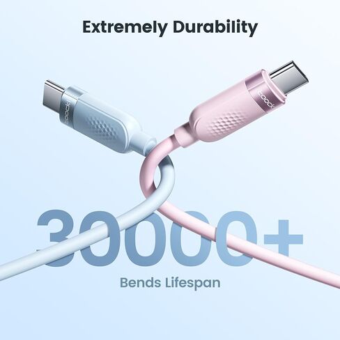 كابل USB C إلى USB C بقدرة 60 واط (3 عبوات، 6 أقدام) سلك شحن سريع من النوع C متوافق مع iPhone 15 Pro وiPad Pro وSamsung Galaxy S23 S22 وSwitch وMacBook Air وPixel. in Kuwait