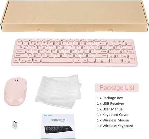 Wireless Keyboard and Mouse Combo 2.4G Slim Cordless Full Size Keyboard and Wireless Silent Mouse with USB Receiver 3 Adjustable DPI Portable Mouse Keyboard for PC Computer Desktop Laptop White in Saudi Arabia