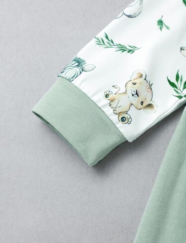 Newborn Baby Boy Clothes Animal Printed Snap Romper Coming Home Outfit 2PCS Baby Jumpsuit Boy Bodysuit 0-9 Months in Saudi Arabia