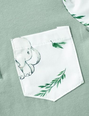 Newborn Baby Boy Clothes Animal Printed Snap Romper Coming Home Outfit 2PCS Baby Jumpsuit Boy Bodysuit 0-9 Months in Saudi Arabia