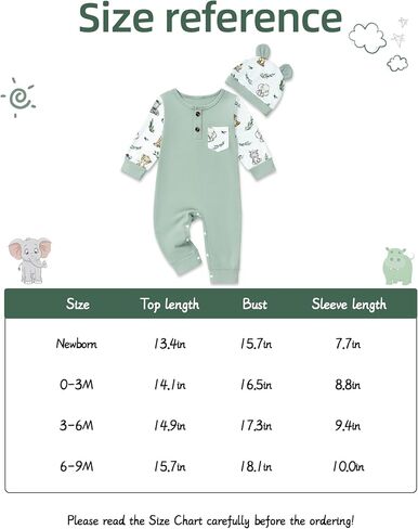 Newborn Baby Boy Clothes Animal Printed Snap Romper Coming Home Outfit 2PCS Baby Jumpsuit Boy Bodysuit 0-9 Months in Saudi Arabia
