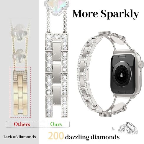 سوار Bling Diamond Clover للسيدات متوافق مع ساعة Apple 40 مم 44 مم 38 مم 45 مم 41 مم 42 مم 49 مم سوار مصمم فاخر لامع بديل لسلسلة iWatch Ultra/SE/9/8/7/6/5/4/3/2/1 in Saudi Arabia