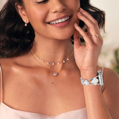 سوار Bling Diamond Clover للسيدات متوافق مع ساعة Apple 40 مم 44 مم 38 مم 45 مم 41 مم 42 مم 49 مم سوار مصمم فاخر لامع بديل لسلسلة iWatch Ultra/SE/9/8/7/6/5/4/3/2/1 in Saudi Arabia