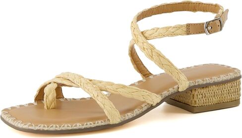 CUSHIONAIRE Women's Wave Block Heel Wrap Sandals +Memory Foam, Wide Widths Available in Saudi Arabia