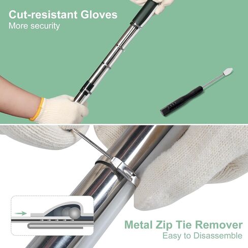 OneLeaf Metal Heavy Duty Zip Ties Tool Set, Stainless Steel Cable Tie Gun for Fastening and Cutting 4mm- 12mm Width Metal Cable Ties, Multifunctional Zip Tie Cutter, Gloves and Metal Zip Ties Remover in Saudi Arabia