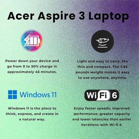 كمبيوتر محمول acer Aspire 15.6 FHD Ryzen 7 Business، AMD Ryzen 7 5700U، ذاكرة الوصول العشوائي 32 جيجابايت، 2 تيرابايت PCIe SSD، لوحة مفاتيح رقمية، لوحة اللمس، كاميرا ويب، Wi-Fi 6، HDMI، RJ-45، Windows 11 Pro، فضي in Saudi Arabia